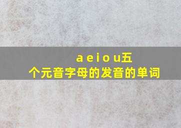 a e i o u五个元音字母的发音的单词